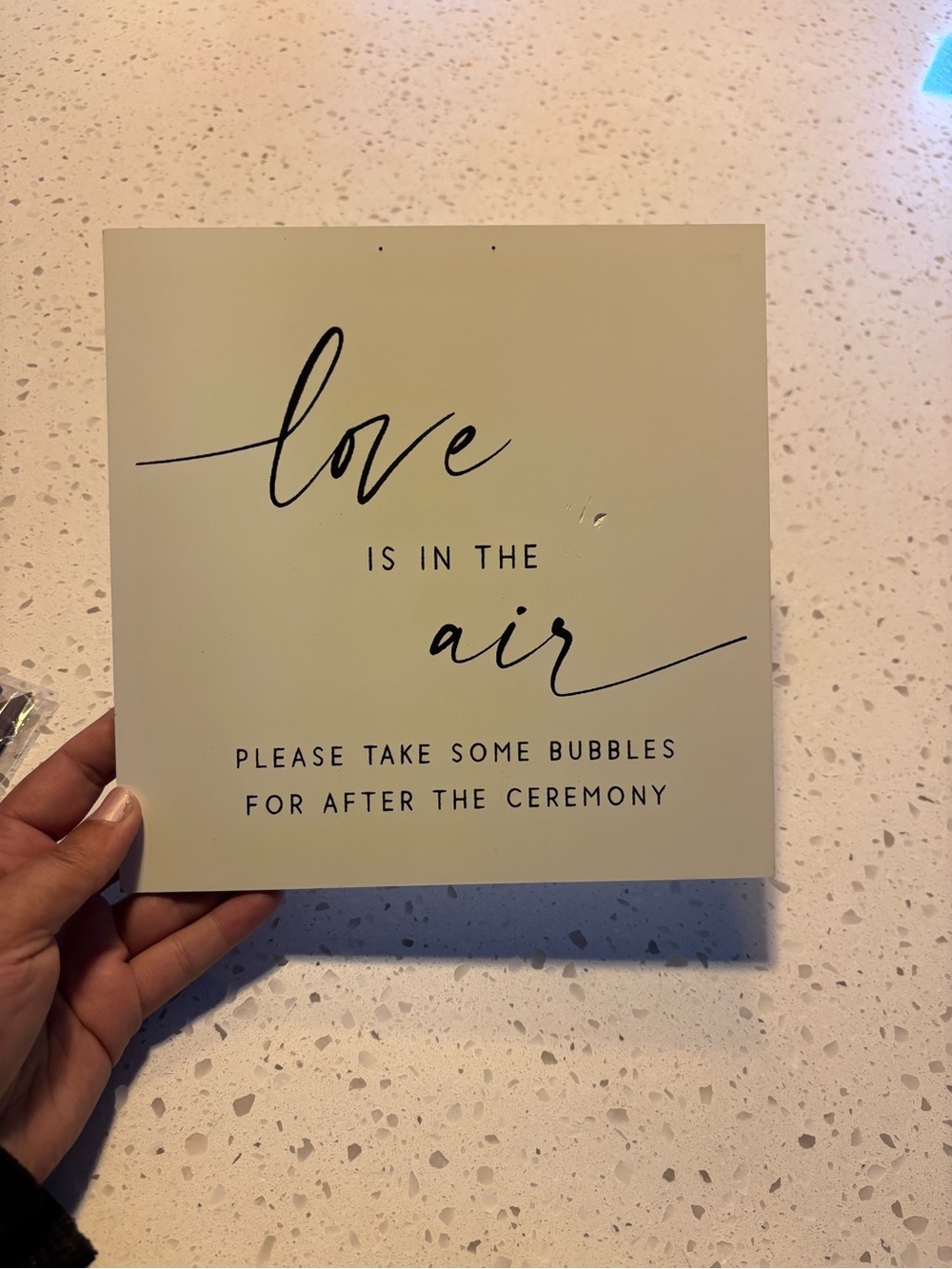 Love is in the air bubble sign